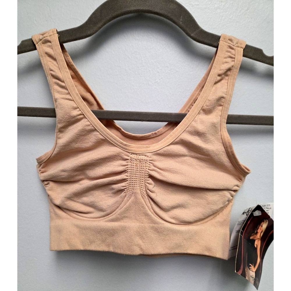 N-Fini Shape Beige‎ Pull Over Double V Neck Shaper Bralet Bra Underwire S/M NWT